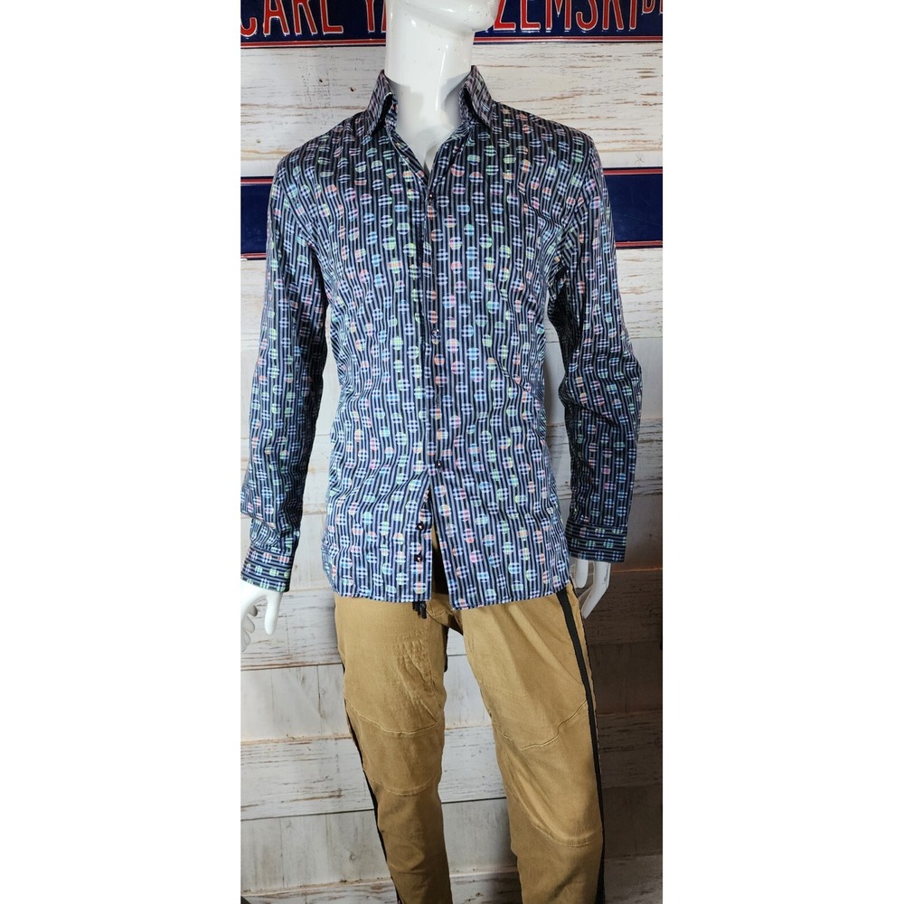 Jack Lipson LONG SLEEVE SHIRT Mens Large @8 Dress Shirt Multicolor